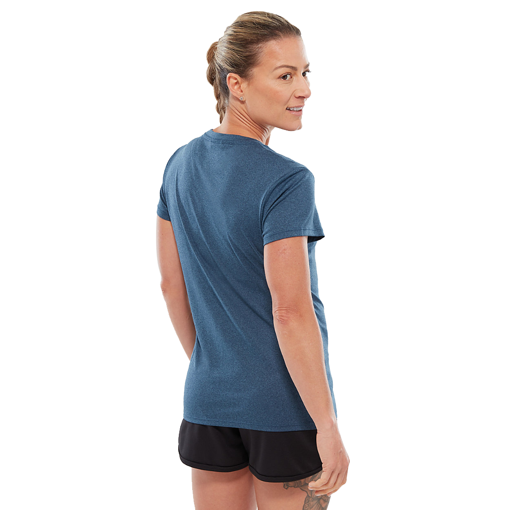 Women&#39;s Reaxion Ampere S/S Crew Blue Wing Teal Heather - Booley Galway