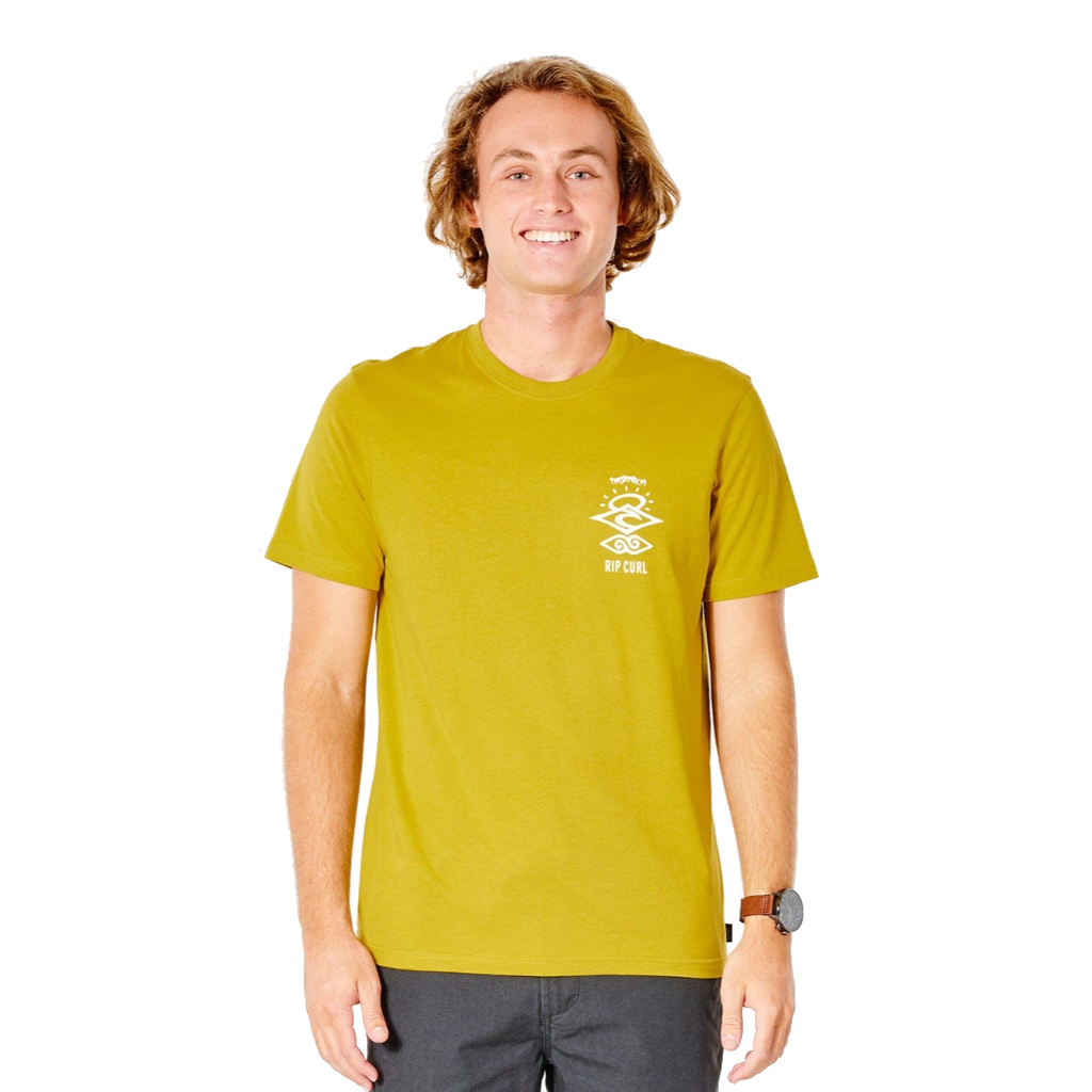 Rip Curl Men&#39;s Search Icon S/S Tee Vintage Yellow - Booley Galway