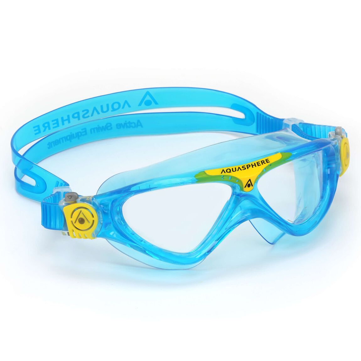 Aqua Sphere Kids Vista Goggle Clear Lens Turquoise Yellow - Booley Galway