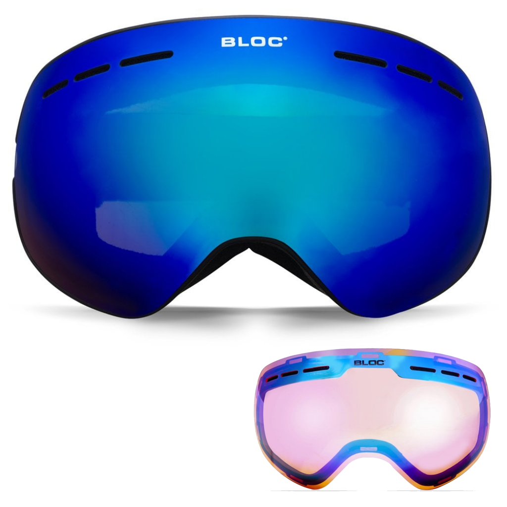 BLOC Sixty-Five Matt Black / Brown Blue Mirror Orange Revo Blue Lens - Booley Galway