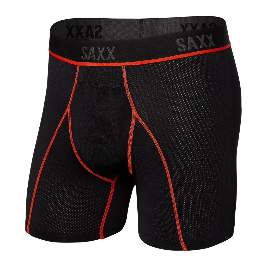 Saxx Men&#39;s Kinetic HD Boxer Brief Black / Vermillion - Booley Galway