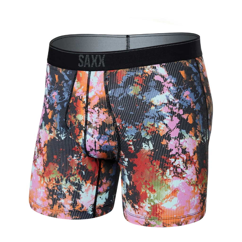 Saxx Men&#39;s Quest Boxer Brief Fly Prismatic Ice Dye Multi - Booley Galway