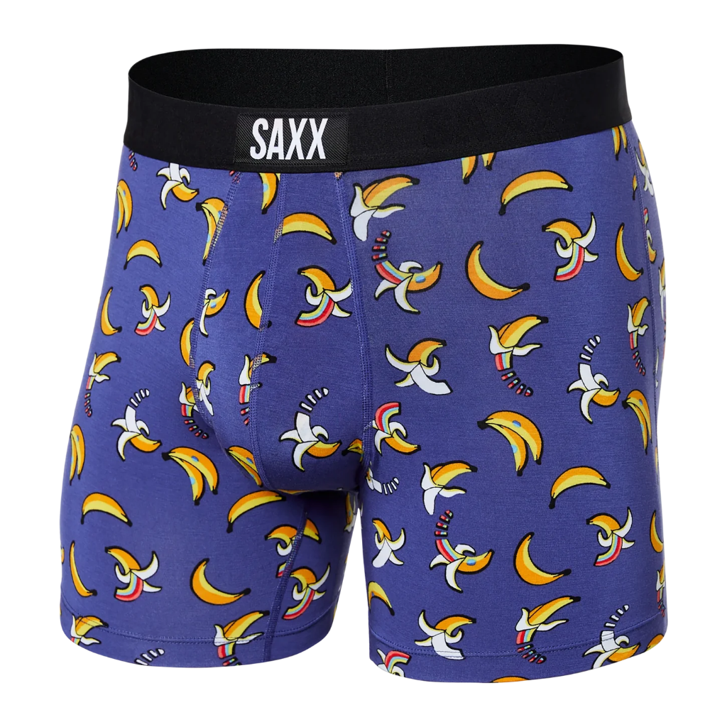 Saxx Vibe Super Soft Boxer Brief Rainbow Bananas Navy - Booley Galway